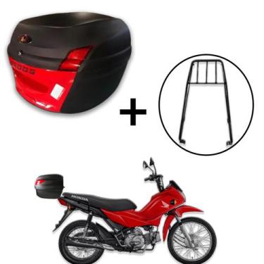 Imagem de Baú 34 litros Awa Proos com Bagageiro para POP 110 2015-2023, Vermelho