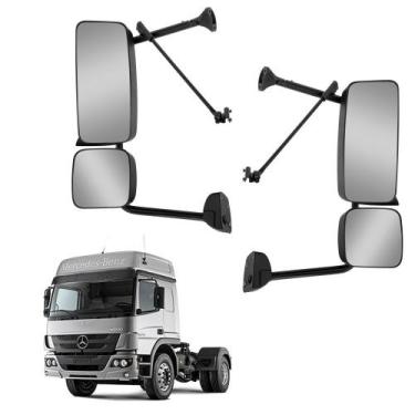 Imagem de 2 Retrovisor c Auxiliar p MB Atego c Desembaçador Elétrico - Fabbof