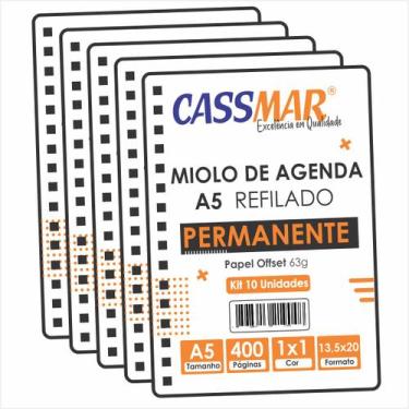 Imagem de Miolo de Agenda Permanente 20x13,5 cm Kit com 10 uni - Cassmar 