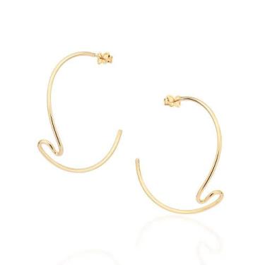 Imagem de Brincos banhado ouro 3x 24k 18k e 22k femininos meia argola grandes ro