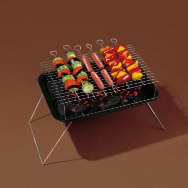 Imagem de Kit 12 Espeto Churrasco Churrasqueira Simples Aço Inox MOR