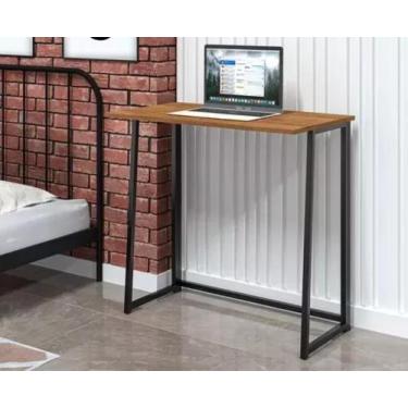 Imagem de Escrivaninha Dobravel Lbx Móveis Link 0.80m Cor Preto Naturale Reforça