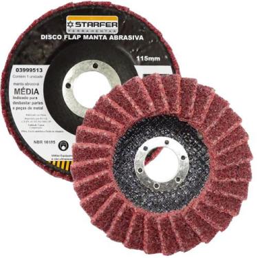 Imagem de Disco Flap com Manta 4.1/2" Media Vermelha Ideal para Desbaste Lixar P