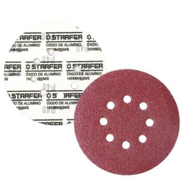 Imagem de Kit 50 Disco de Lixa Vermelho Madeira 150mm Grão 80 - Starfer