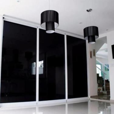Imagem de Adesivo Papel Vinílico Preto Blackout Vinil P/ Envelopar Janela Porta 