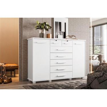 Imagem de Cômoda Fontana 7 gavetas Móveis Albatroz - Moveis Albatroz, Branco Fos
