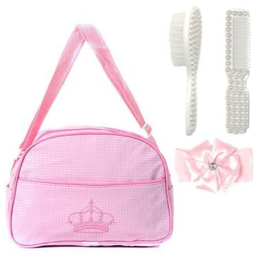 Imagem de Conjunto para Bebê Reborn com Pentinho, Escova e Bolsa Maternidade Ros