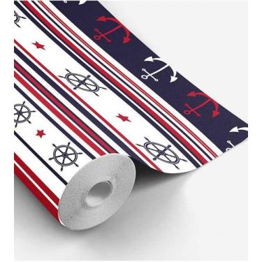 Imagem de Papel De Parede Infantil Ancoras de Marinheiro Quarto Bebê - Lopes Dec