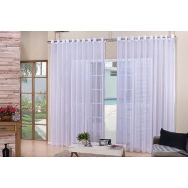 Imagem de Cortina Para Sala Quarto Voal Liso Branca 5,00X2,50 - B.F Confecçoes