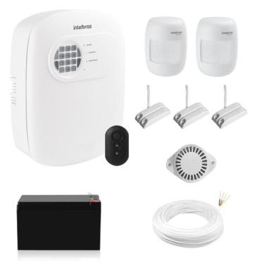 Imagem de Kit Alarme Residencial Intelbras ANM 24 NET com 5 Sensores Com Fio, Co