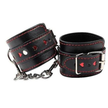 Imagem de Algemas Bracelete Com Corrente E Fivela Em Couro Coração - Stoys