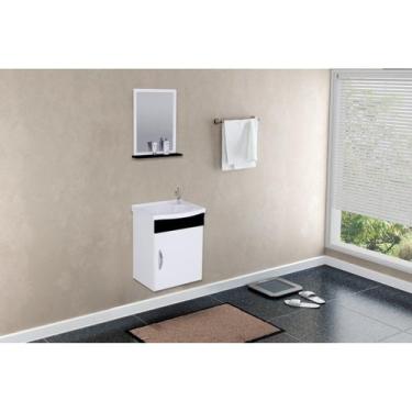 Imagem de Conjunto Gabinete de Banheiro Suspenso 39cm 1 Porta com Cuba e Espelhe