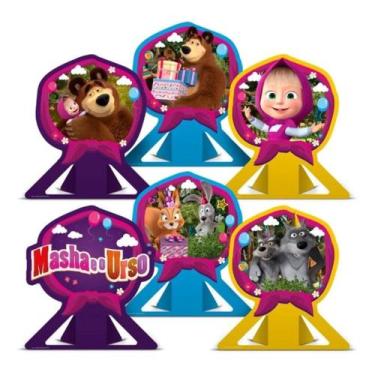 Imagem de Decoração Masha e o Urso Display de mesa  - 6 Unidades - Regina Festas