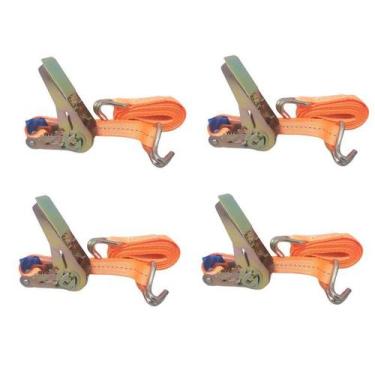 Imagem de Kit 4 Cinta Com Catraca 800kg 25mm 3m - Moto Jet Ski Barco - OMEGA