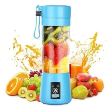 Imagem de Mini Liquidificador Portátil para Sucos e Shake com 6 Laminas e Cabo USB