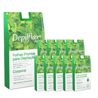 Imagem de 10cx Folhas Prontas Depilação Facial Depilflax Hortelã 24un