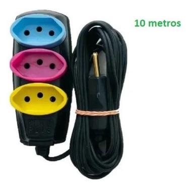 Imagem de Extensão Eletrica 3 Saidas Tripolar 10 Metros - RPC