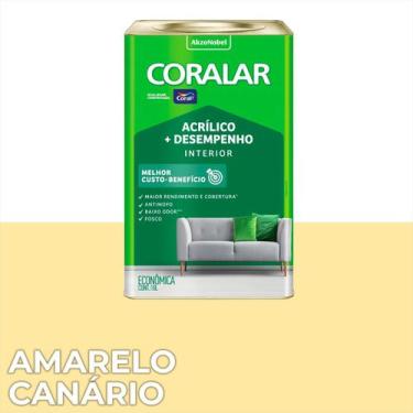 Imagem de Tinta Látex Coralar Anti Mofo Parede 18 Litros, Amarelo Canário
