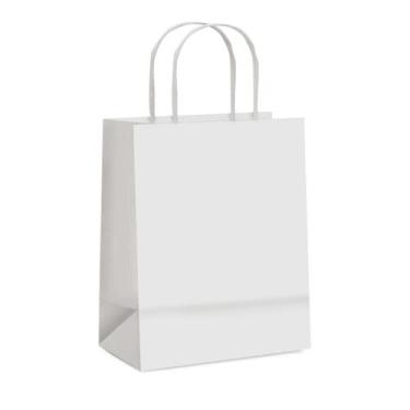 Imagem de Sacola de papel branco P 21,5x15x8cm Cromus com 10 unidades