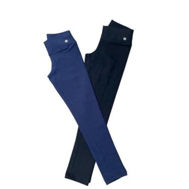 Imagem de Kit 2 Calças Legging Cotton Infantil - SUPORT FITNESS, Feminino, 4, Pr