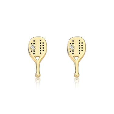Imagem de Brincos Raquetes Beach Tennis Revestidos em Ouro - VL ACCESSOIRES