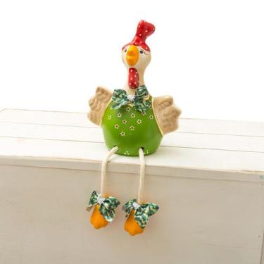 Imagem de Enfeite Cerâmica Galinha Crista Pés Balançando Decoração Casa - Maryla