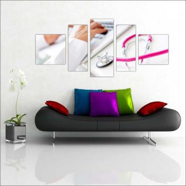 Imagem de Quadro Decorativo Consultórios Médicos Medicina Mosaico 5 Peças T3 - V
