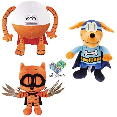 Imagem de Dav Pilkey Dog Man Book Supa Buddy Action Set Includes MerryMakers Plush Characters Bark Knight, 80-HD, Cat Kid, and Gift Book Bag (A Supa Fan Gift Set to Enjoy The Stories and Have Great Adventures)