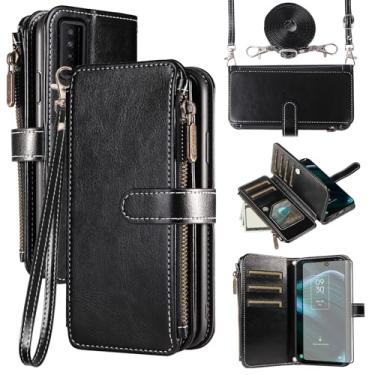 Imagem de Asuwish Capa de telefone para TCL Stylus 5G 2022 capa com protetor de tela de vidro temperado e cordão com zíper carteira porta-cartão suporte suporte celular acessórios para celular TLC Stylo G5 6.81