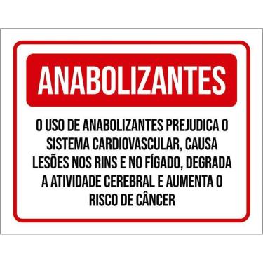 Imagem de Placa Sinalização - Anabolizantes Prejudica Saúde 36X46