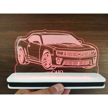 Imagem de Luminária Decorativa com LED Camaro 01 - Hobbies do Ofício, Vermelho