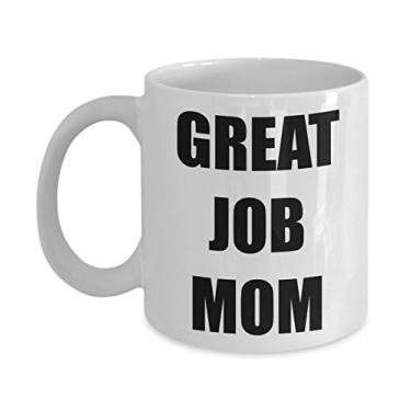 Imagem de Caneca de café Dad and Mom - Great Job Dad - Great Job Mom - Presentes para pai e mãe - Caneca de café de cerâmica de 325 ml - Ideia de presente única (Caneca para mamãe)