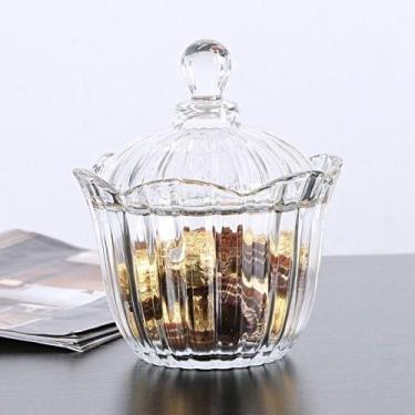 Imagem de Potiche Bomboniere Vidro Tampa Requinte 18x15 - Vacheron, Incolor, Vid