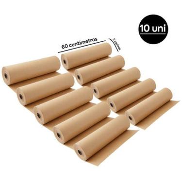 Imagem de Kit 10 Rolos Papeis Semi Kraft Mascaramento 60x5mts - California