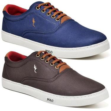 Imagem de Kit 2 Pares Sapatenis Masculino Casual Confortavel e Bonito - Polo Blu