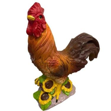 Imagem de Estátua de Jardim Galo Girassol em Resina 26,5 cm - LZ Decorações