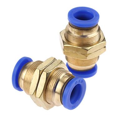 Imagem de 2 pçs/lote Acessórios pneumáticos Conector Bulkhead Um empurrão para conectar a união do anteparo de montagem rosqueada 4/6/8/10/ 12mm peças pneumáticas YYDFPIIA (Color : Port Diameter 12mm)
