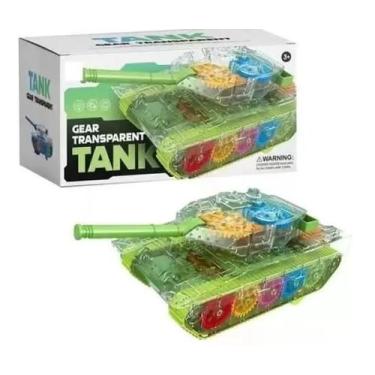 Imagem de Brinquedo tanque de guerra transparente com luzes e som - toys