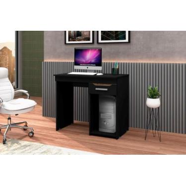 Imagem de Mesa / Escrivaninha QU Para Estudo Com Nicho Para CPU Cor Preto / Cane