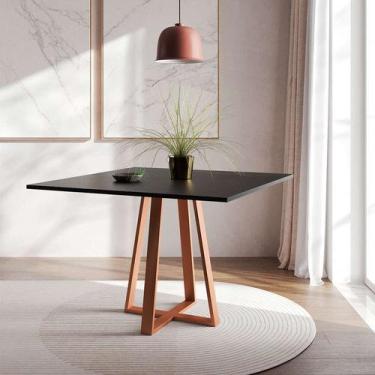 Imagem de Mesa de Jantar Quadrada Mônaco Cobre e Preta 110 cm - New Green