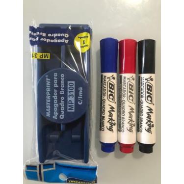 Imagem de Kit 3 Pincel + Apagador para quadro branco - BIC