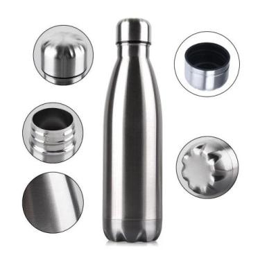 Imagem de Garrafa Água Inox 500ml Resistente Antivazamento Academia Lisa - Nexus