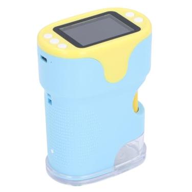 Imagem de Microscópio Portátil 1000x, Tela Colorida, Fhd, 10mp, Captura de Vídeo, Luz de Preenchimento, 6 Slides de Amostra, Microscópio Digital Portátil para Crianças (Azul)