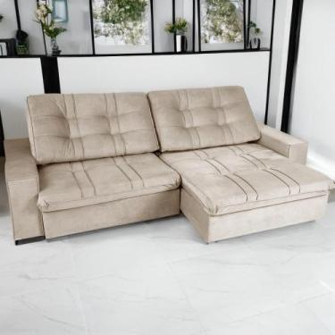 Imagem de Sofá Retrátil e Reclivável com Molas Porto 2,30m Fendi - SofásWeb