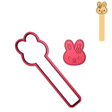 Imagem de Cortador Páscoa Stick Coelha Marcador Menina Fofura - DOCE IMPRESSO, 1