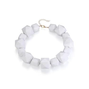 Imagem de FANZE Colar gargantilha grande com contas para mulheres, colar grosso para fantasia de Halloween, bijuteria para cosplay/festa, Metal, Sem Pedra Preciosa