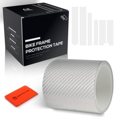Imagem de Chooee Fita de proteção de quadro de bicicleta, adesivos protetores de quadro de bicicleta de alta viscosidade - 3 m (10.2 cm x 299.7 cm), padrão de fibra de carbono MTB/Road Ride Wrap Frame Protector