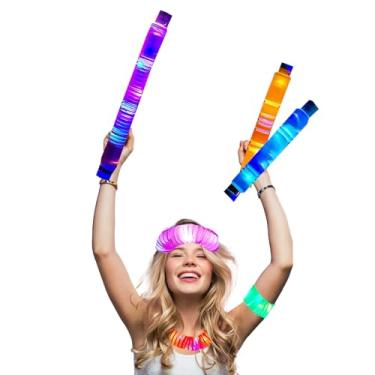 Imagem de Bastão Led Luminoso Pop Tubes Kit 6 Cores - Show Festa Balada Casamento Carnaval Decoração