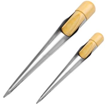 Imagem de JSHANMEI FID de emenda de corda com cabo de madeira, pontas de emenda de corda de aço inoxidável FID Acessórios marítimos para fio de linha 2 peças 18 cm 28 cm