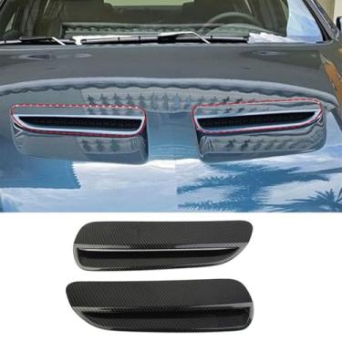 Imagem de Capa de ventilação de saída de ar do capô do motor do carro compatível com Pontiac G8 08-09/Holden Commodore 06-12 Capa de proteção de moldagem do corpo de admissão de fluxo de ar do carro (fibra de